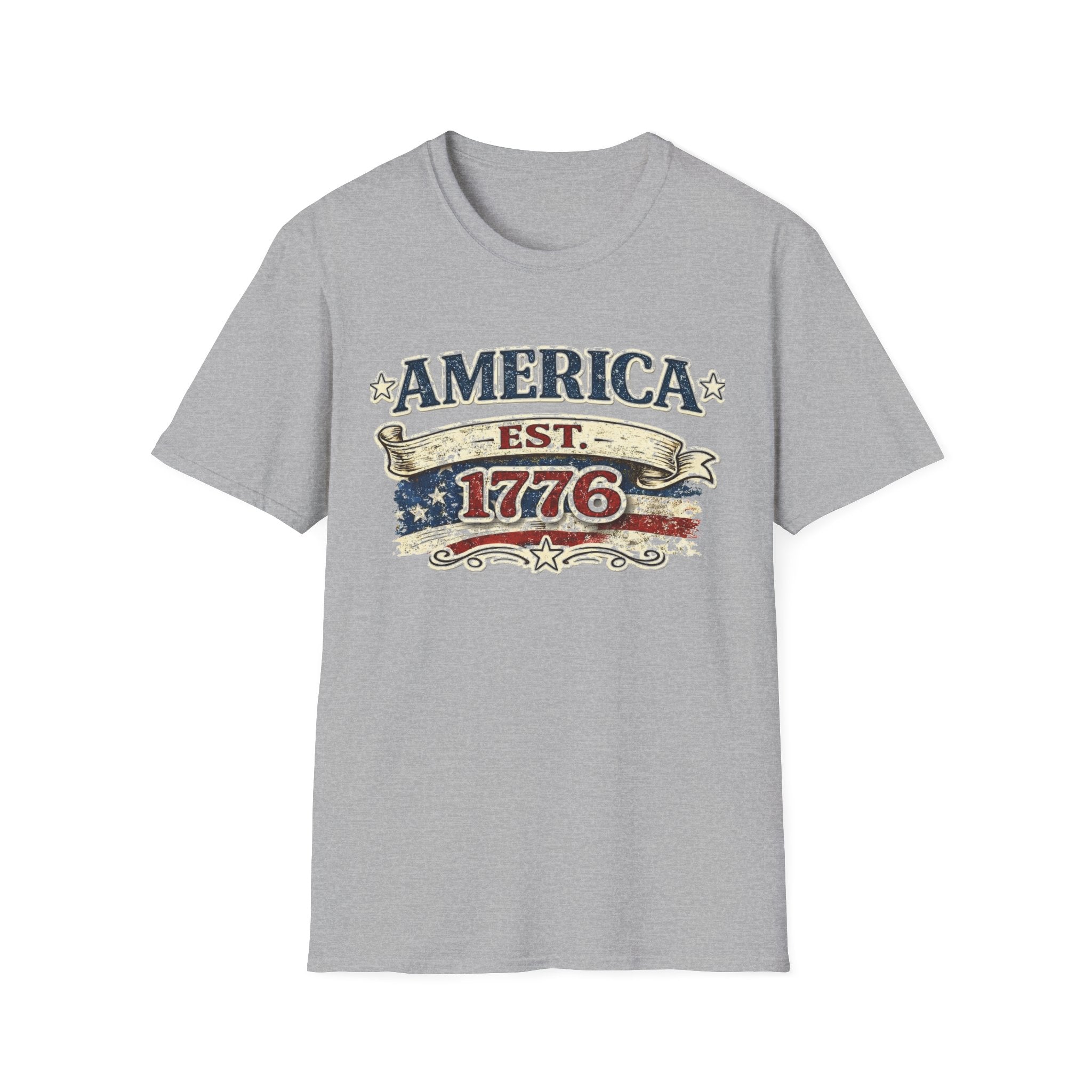 America est 1776 T-Shirt — Vintage Patriotic Tee