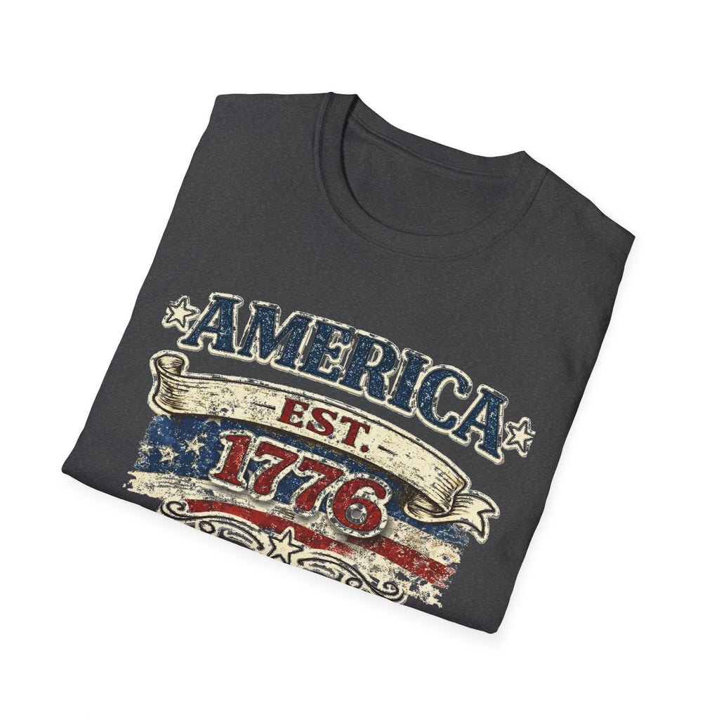 America est 1776 T-Shirt — Vintage Patriotic Tee