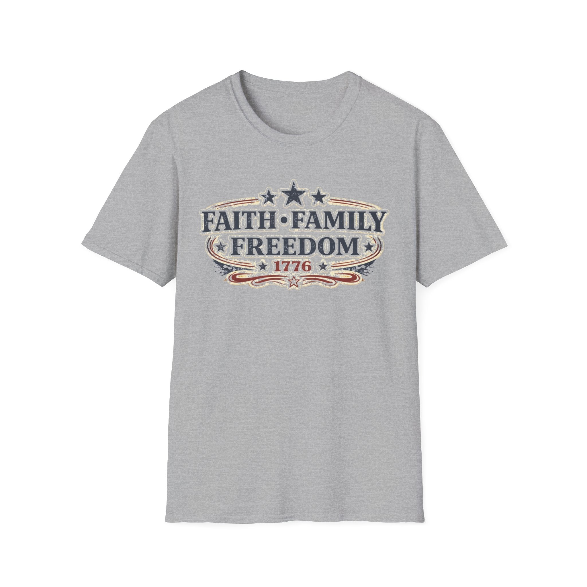 Faith Family Freedom T-Shirt — Patriotic 1776 American Pride Tee