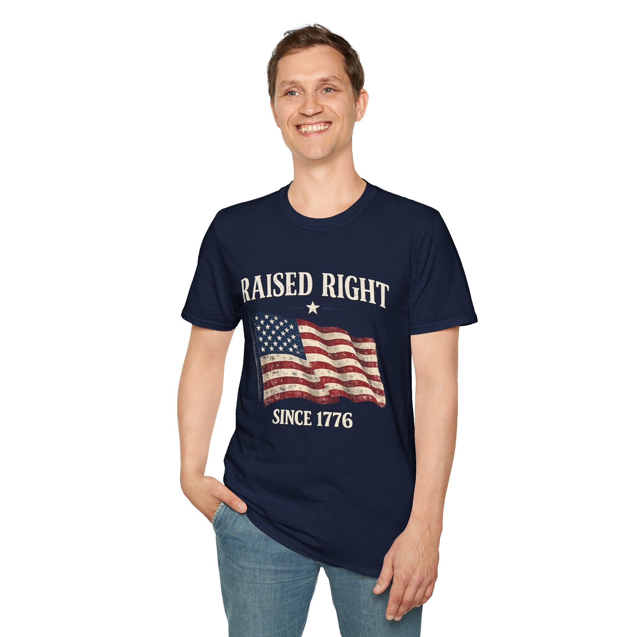 Raised Right Flag T-Shirt — American Flag "Since 1776" Patriotic Tee