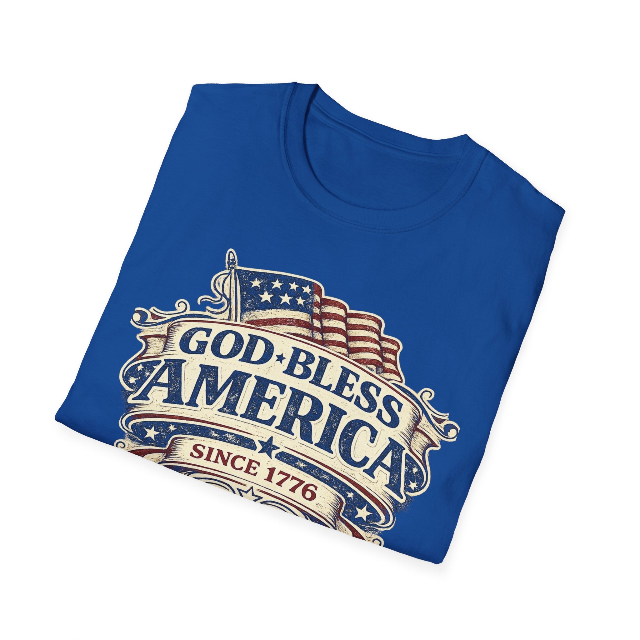God Bless America T-Shirt – Vintage Flag Patriotic Tee (Since 1776)