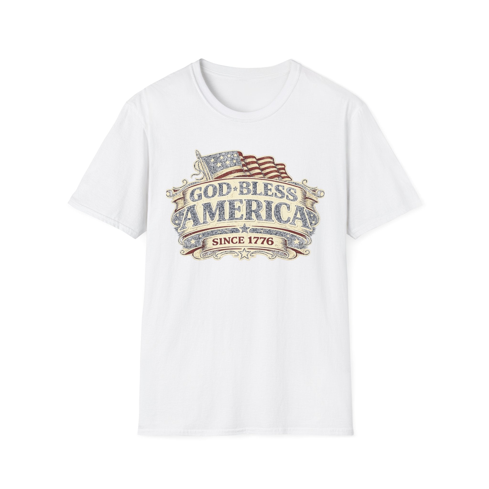 God Bless America T-Shirt – Vintage Flag Patriotic Tee (Since 1776)