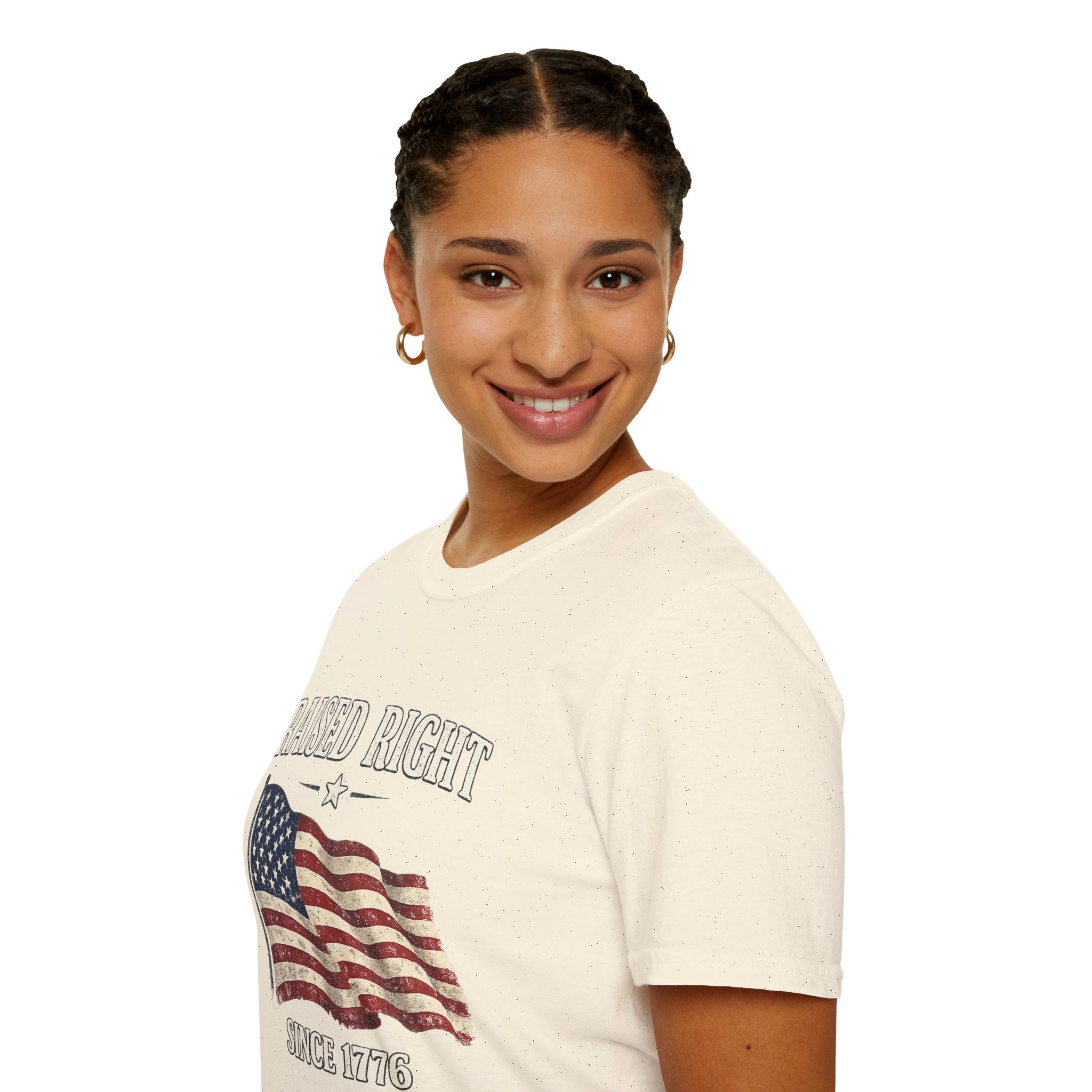 Raised Right Flag T-Shirt — American Flag "Since 1776" Patriotic Tee