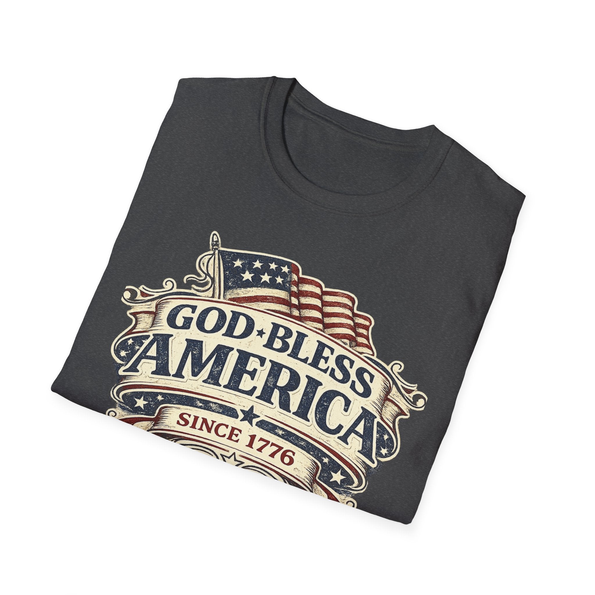 God Bless America T-Shirt – Vintage Flag Patriotic Tee (Since 1776)