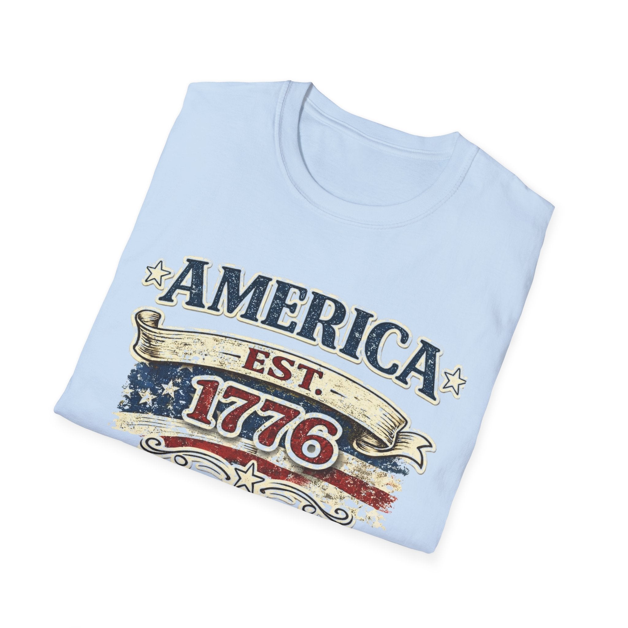America est 1776 T-Shirt — Vintage Patriotic Tee