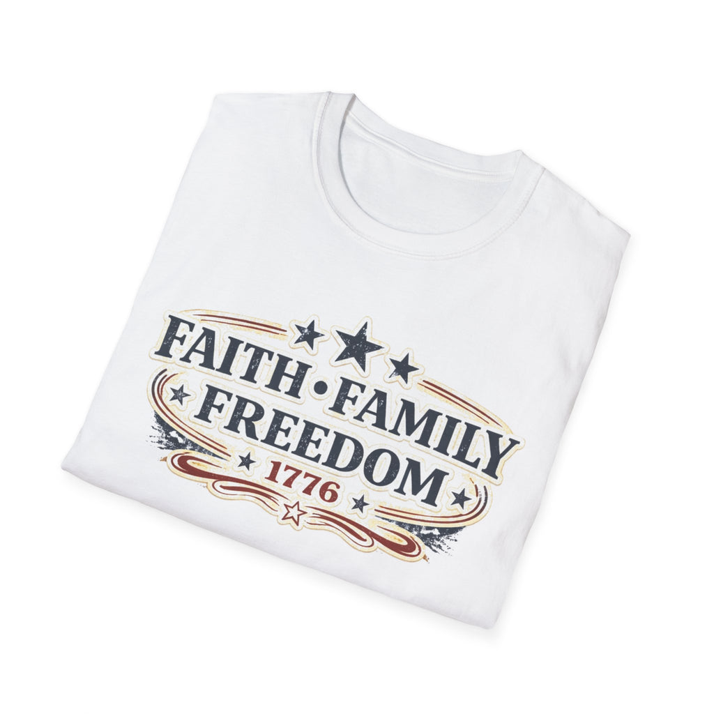 Faith Family Freedom T-Shirt — Patriotic 1776 American Pride Tee