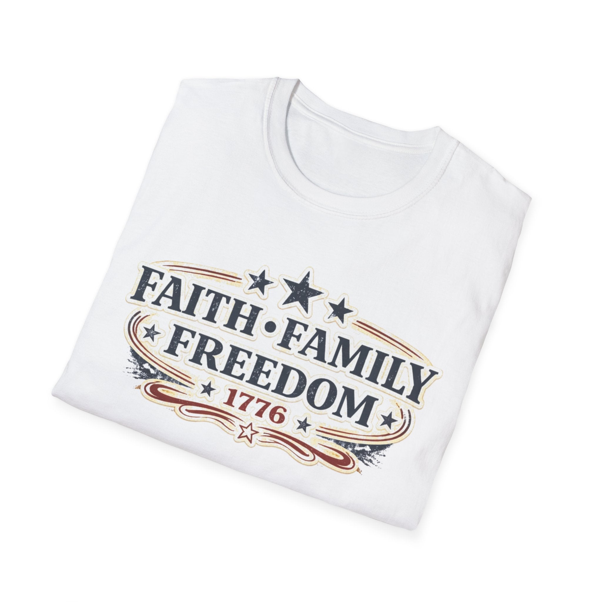 Faith Family Freedom T-Shirt — Patriotic 1776 American Pride Tee