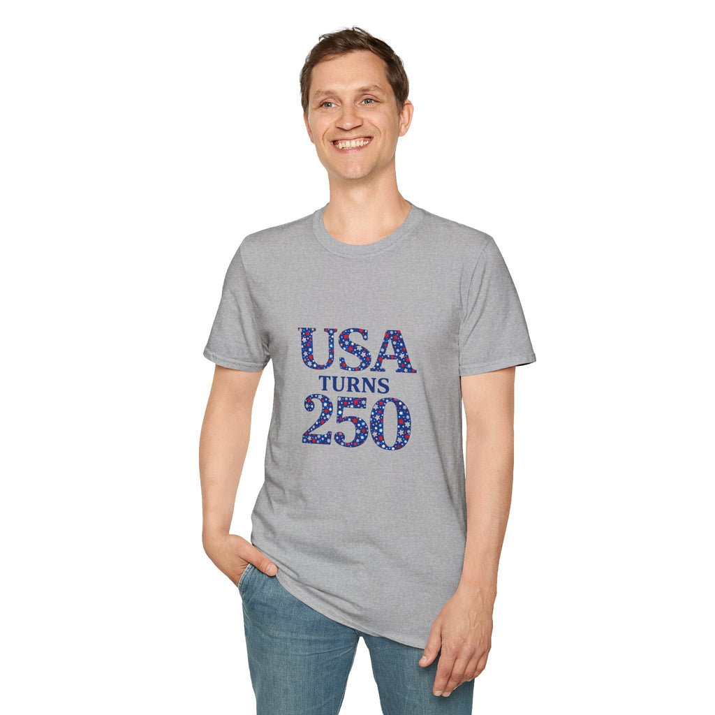 USA Turns 250 Stars T-Shirt — 250th Anniversary Americana Tee