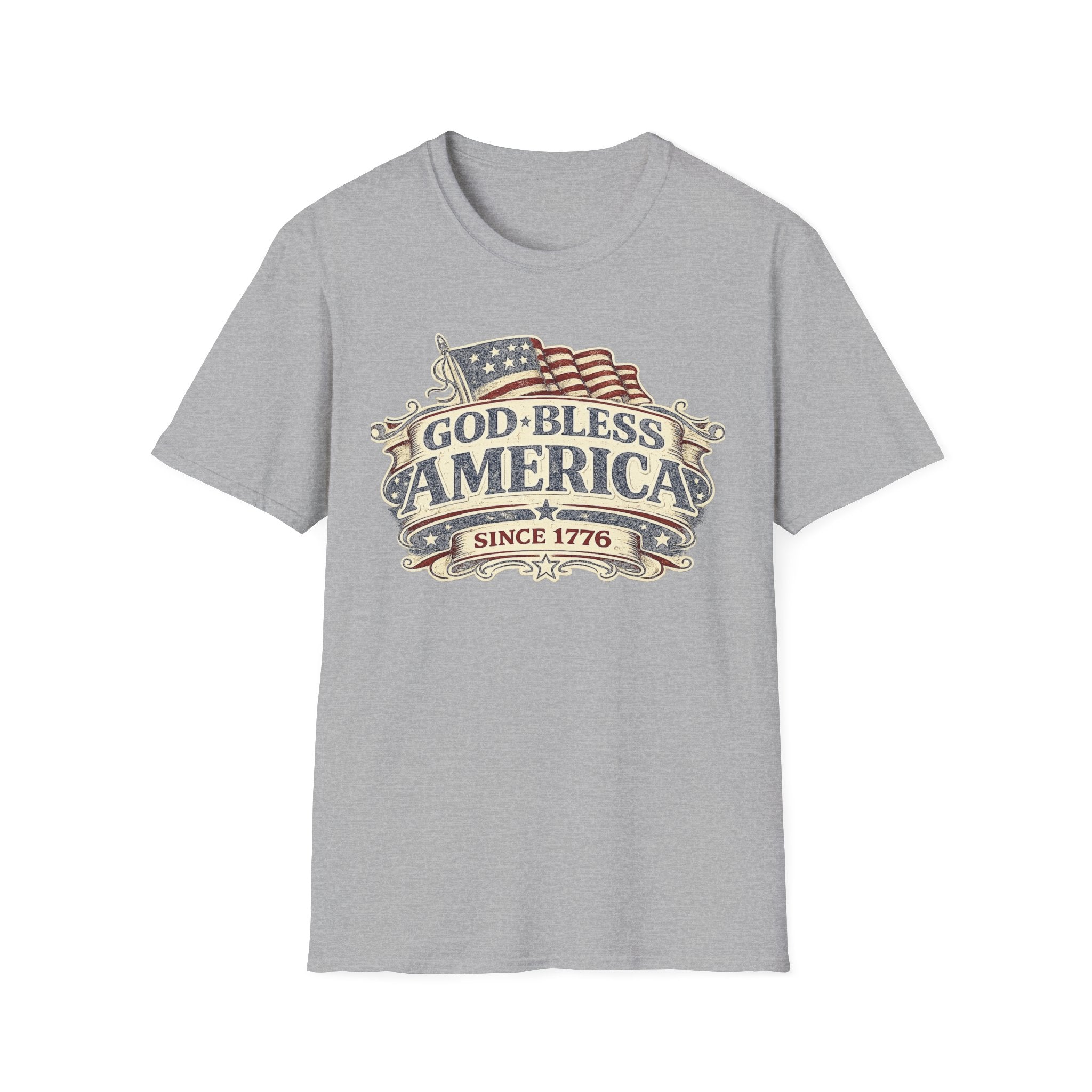 God Bless America T-Shirt – Vintage Flag Patriotic Tee (Since 1776)