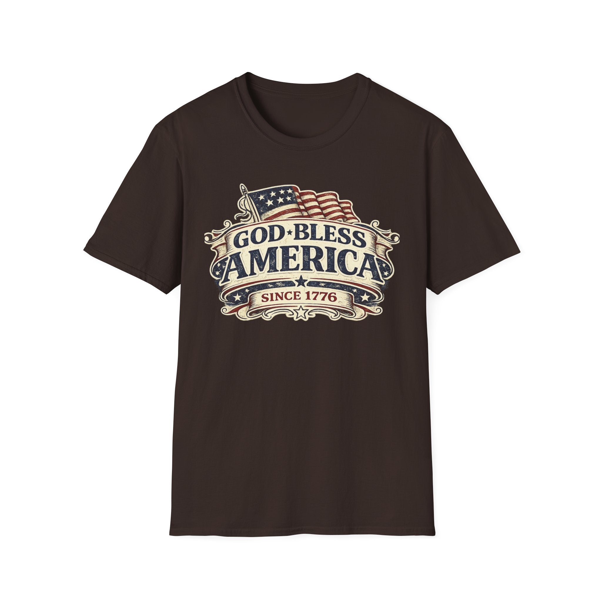 God Bless America T-Shirt – Vintage Flag Patriotic Tee (Since 1776)