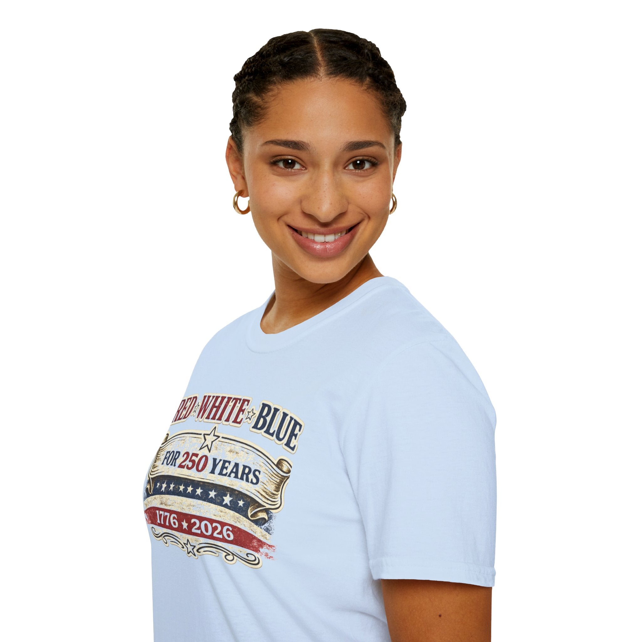 250 Years Red White and Blue T-Shirt — Patriotic Anniversary Tee