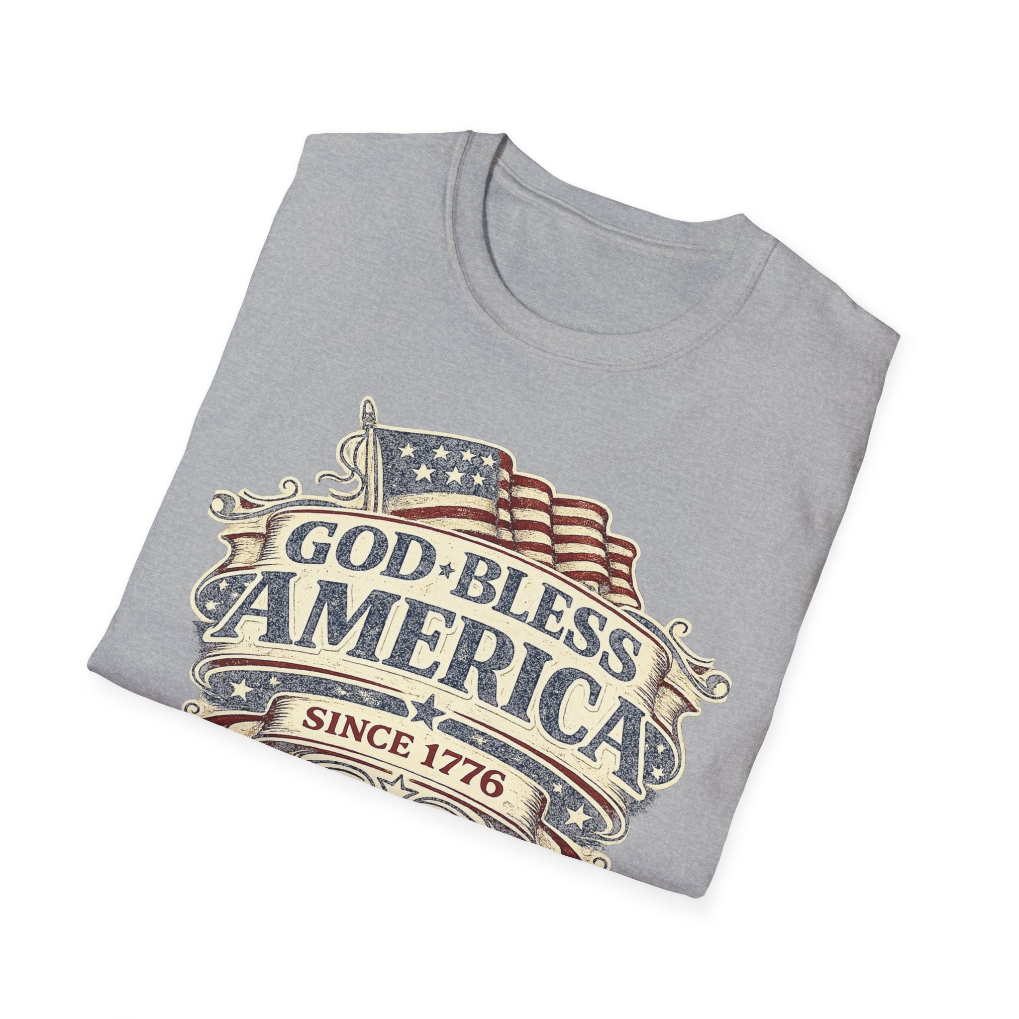 God Bless America T-Shirt – Vintage Flag Patriotic Tee (Since 1776)