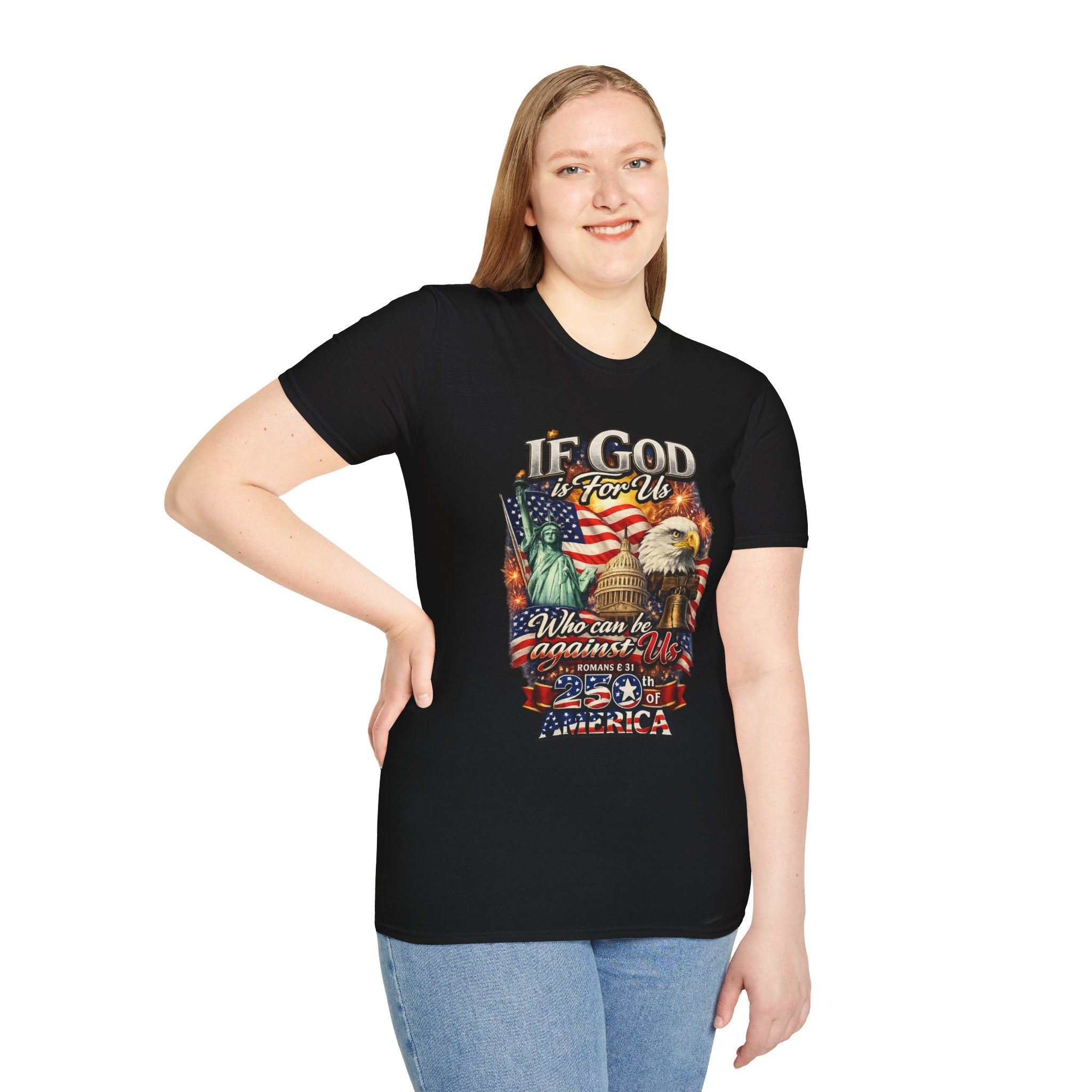 Patriotic 'If God Is For Us' T-Shirt — 250th America Celebration