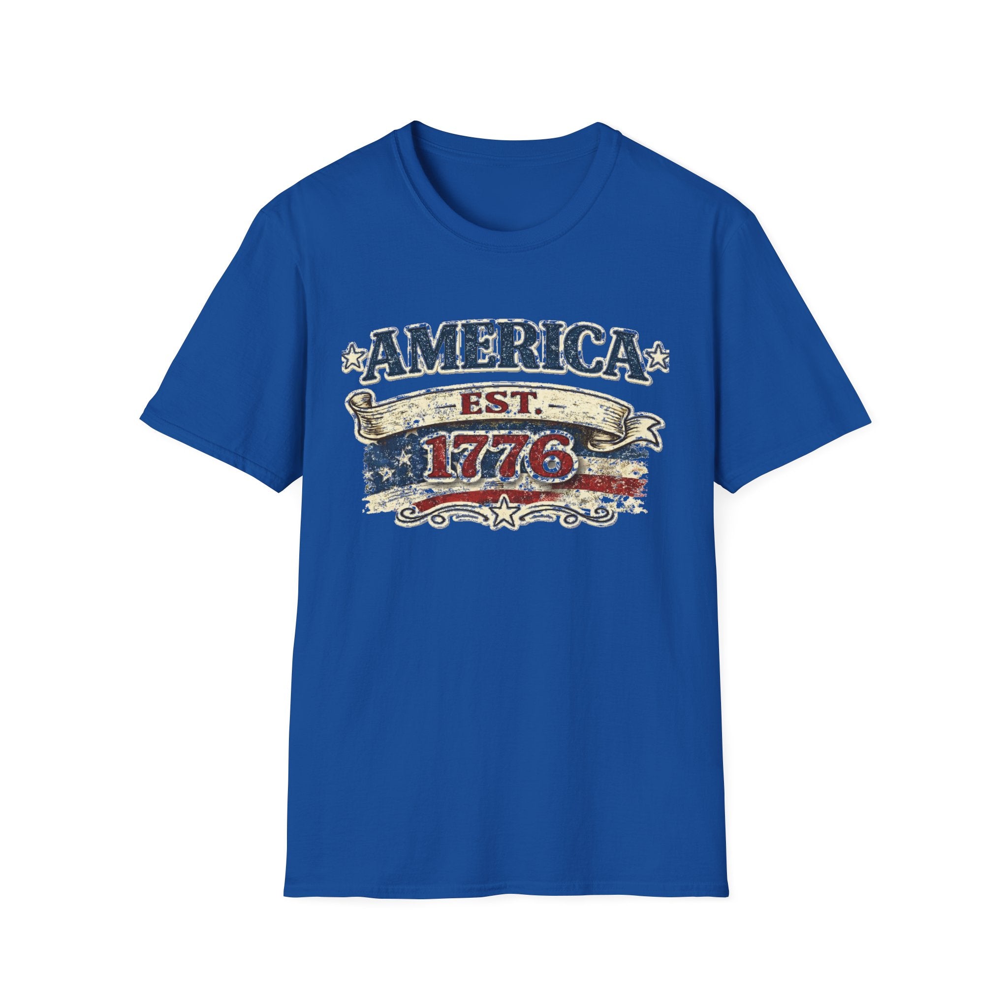 America est 1776 T-Shirt — Vintage Patriotic Tee
