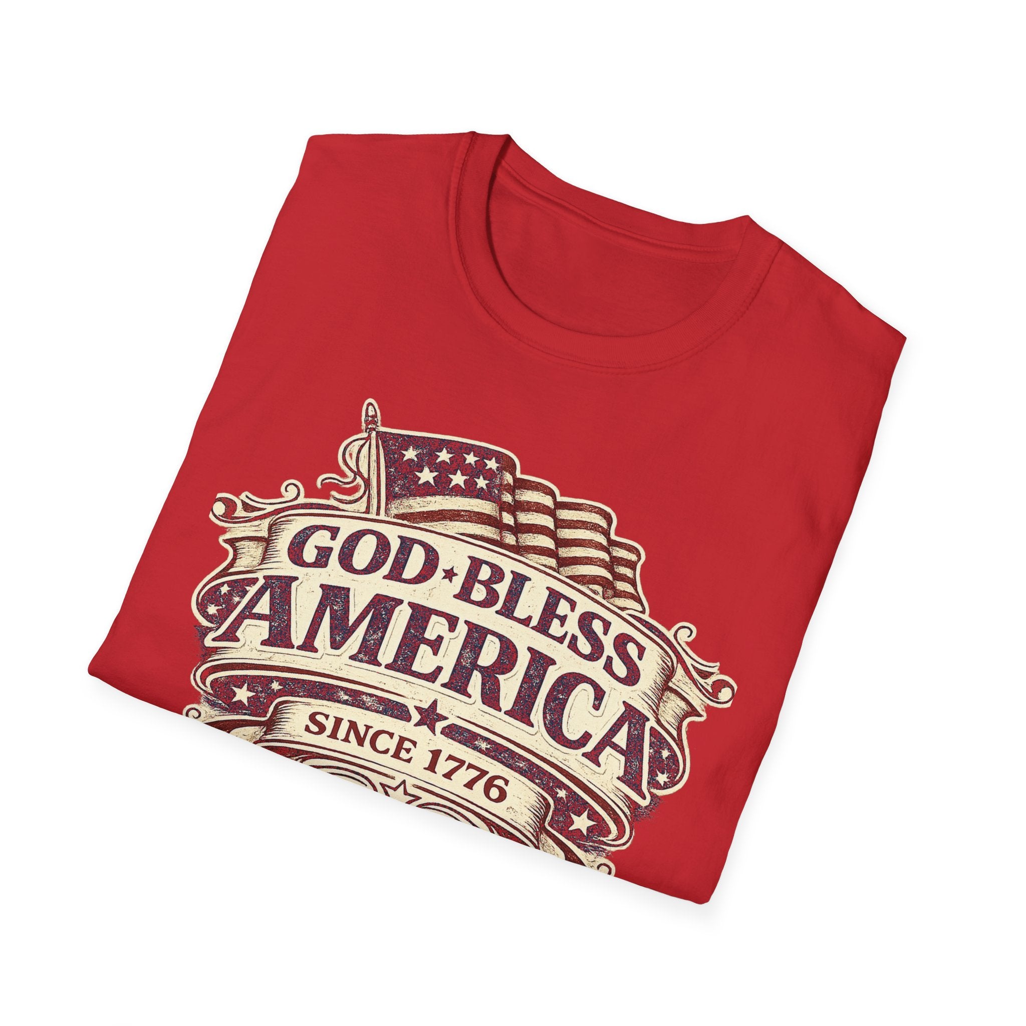 God Bless America T-Shirt – Vintage Flag Patriotic Tee (Since 1776)