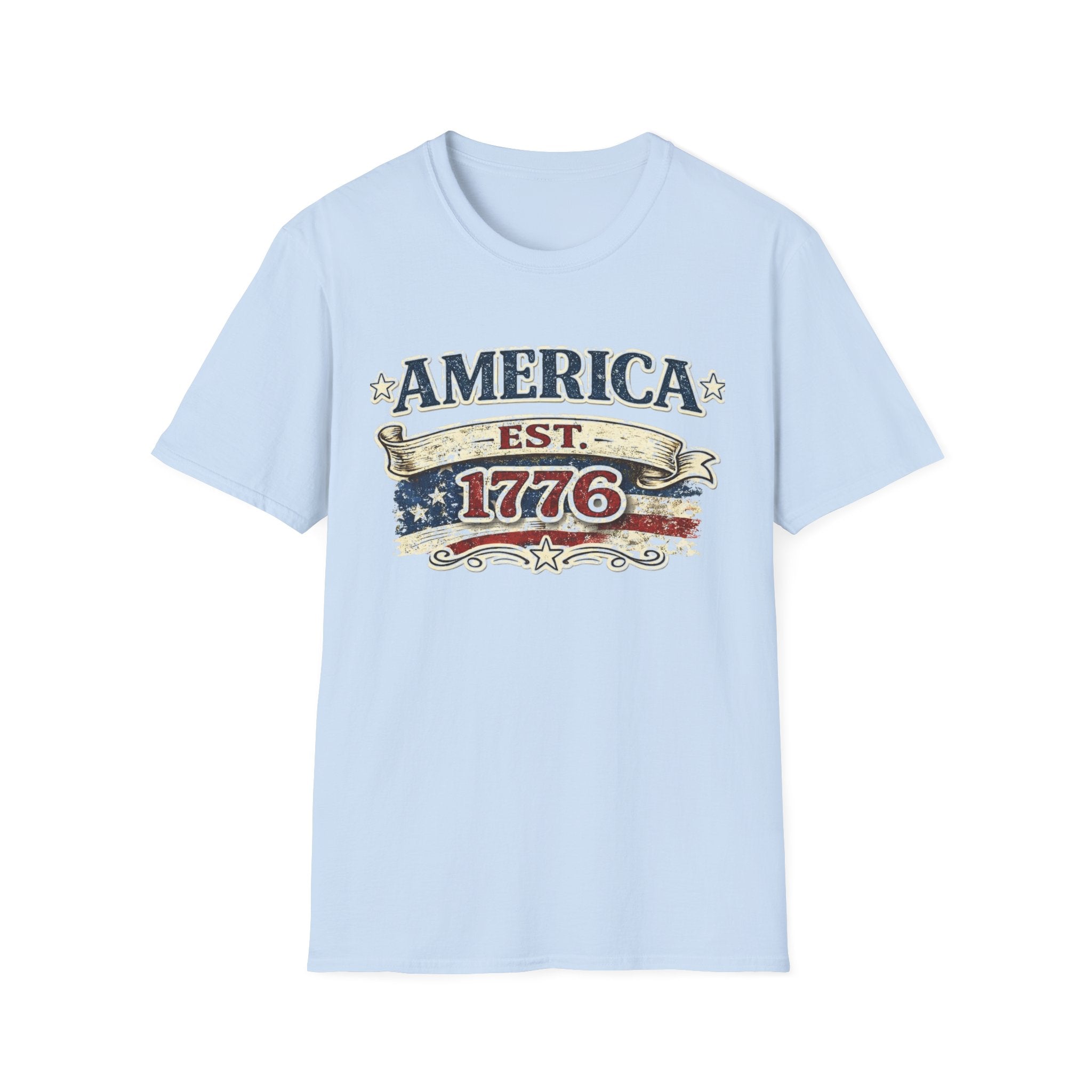 America est 1776 T-Shirt — Vintage Patriotic Tee