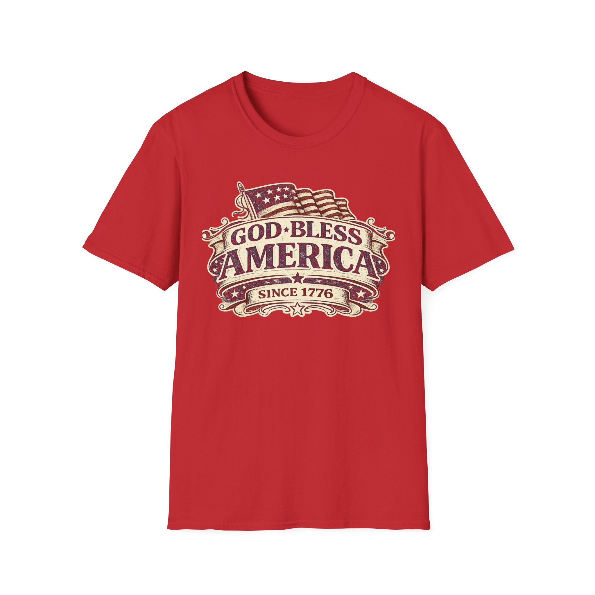 God Bless America T-Shirt – Vintage Flag Patriotic Tee (Since 1776)