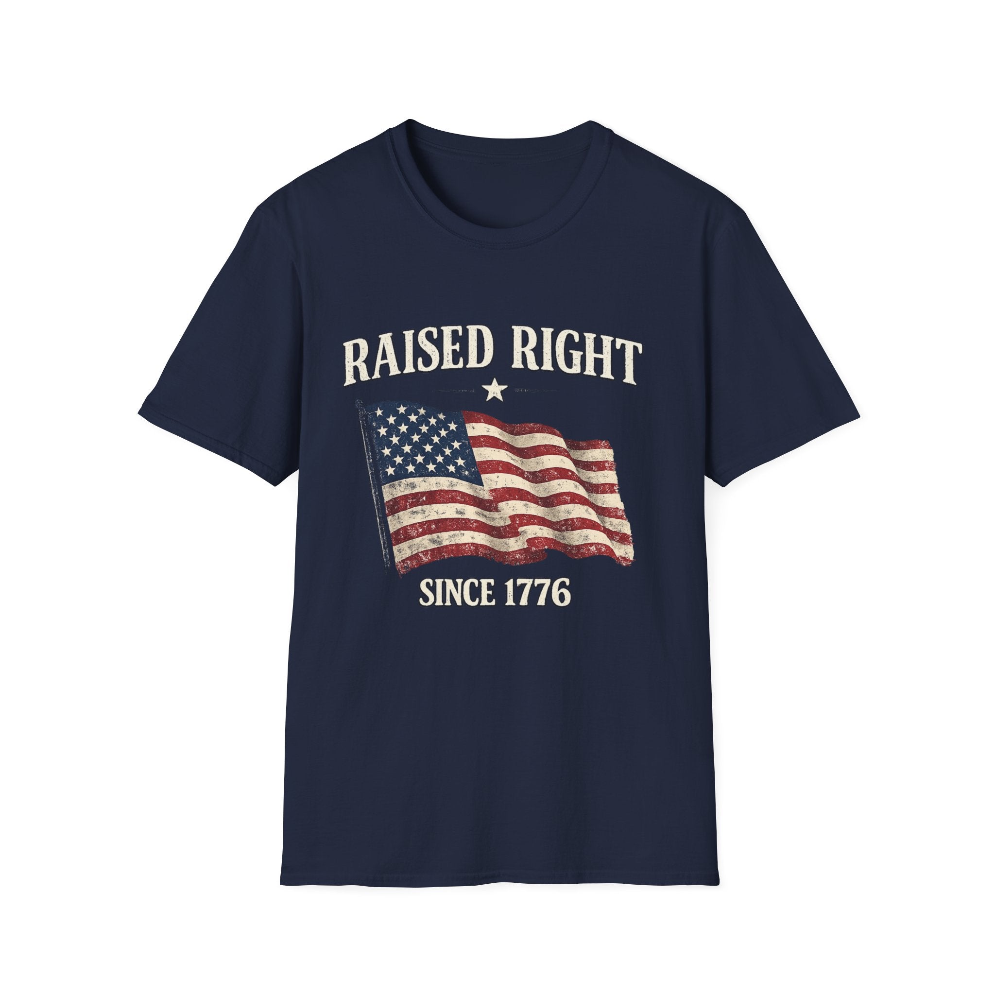 Raised Right Flag T-Shirt — American Flag "Since 1776" Patriotic Tee