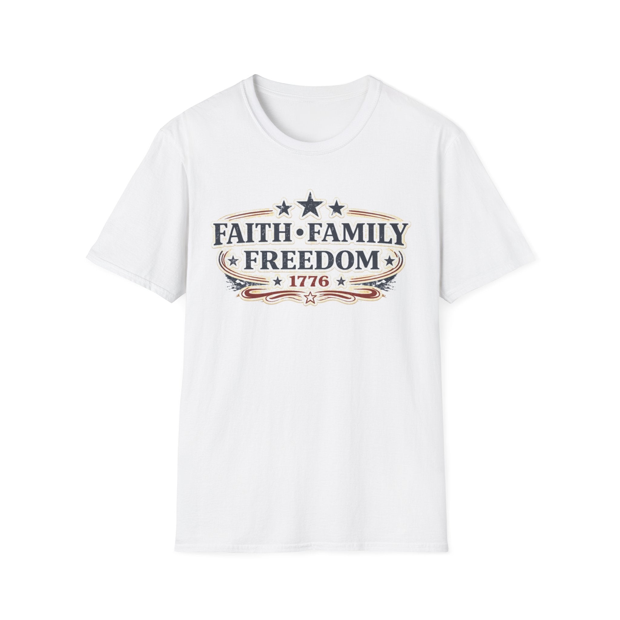 Faith Family Freedom T-Shirt — Patriotic 1776 American Pride Tee