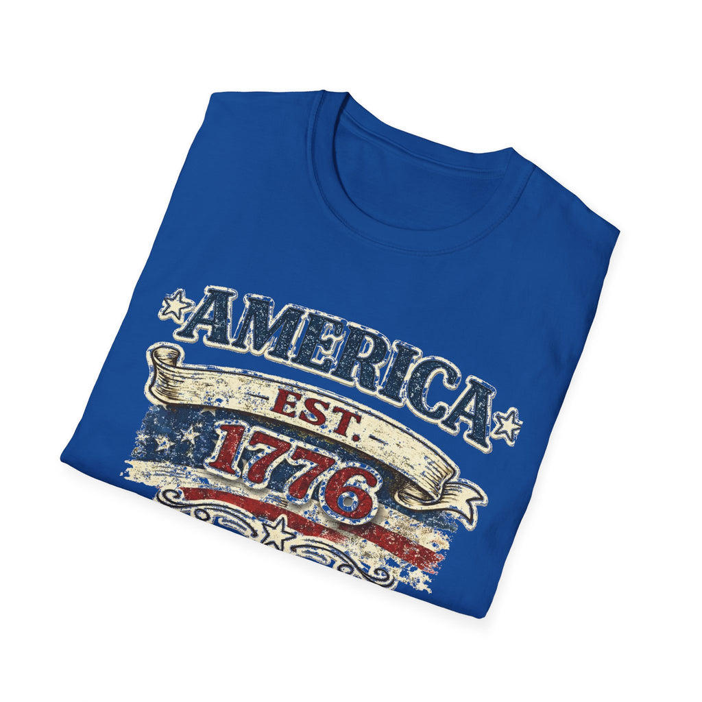 America est 1776 T-Shirt — Vintage Patriotic Tee