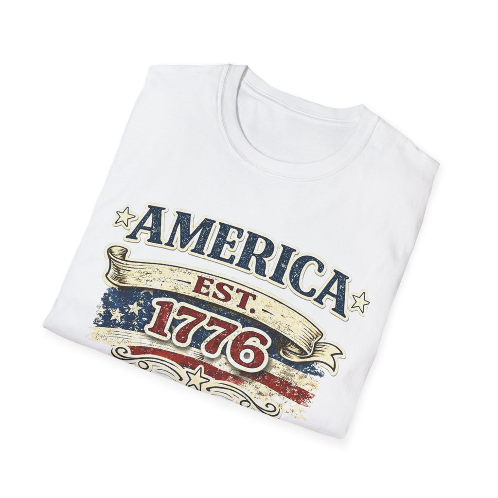 America est 1776 T-Shirt — Vintage Patriotic Tee