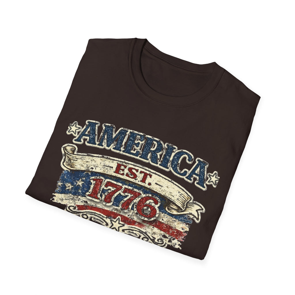 America est 1776 T-Shirt — Vintage Patriotic Tee