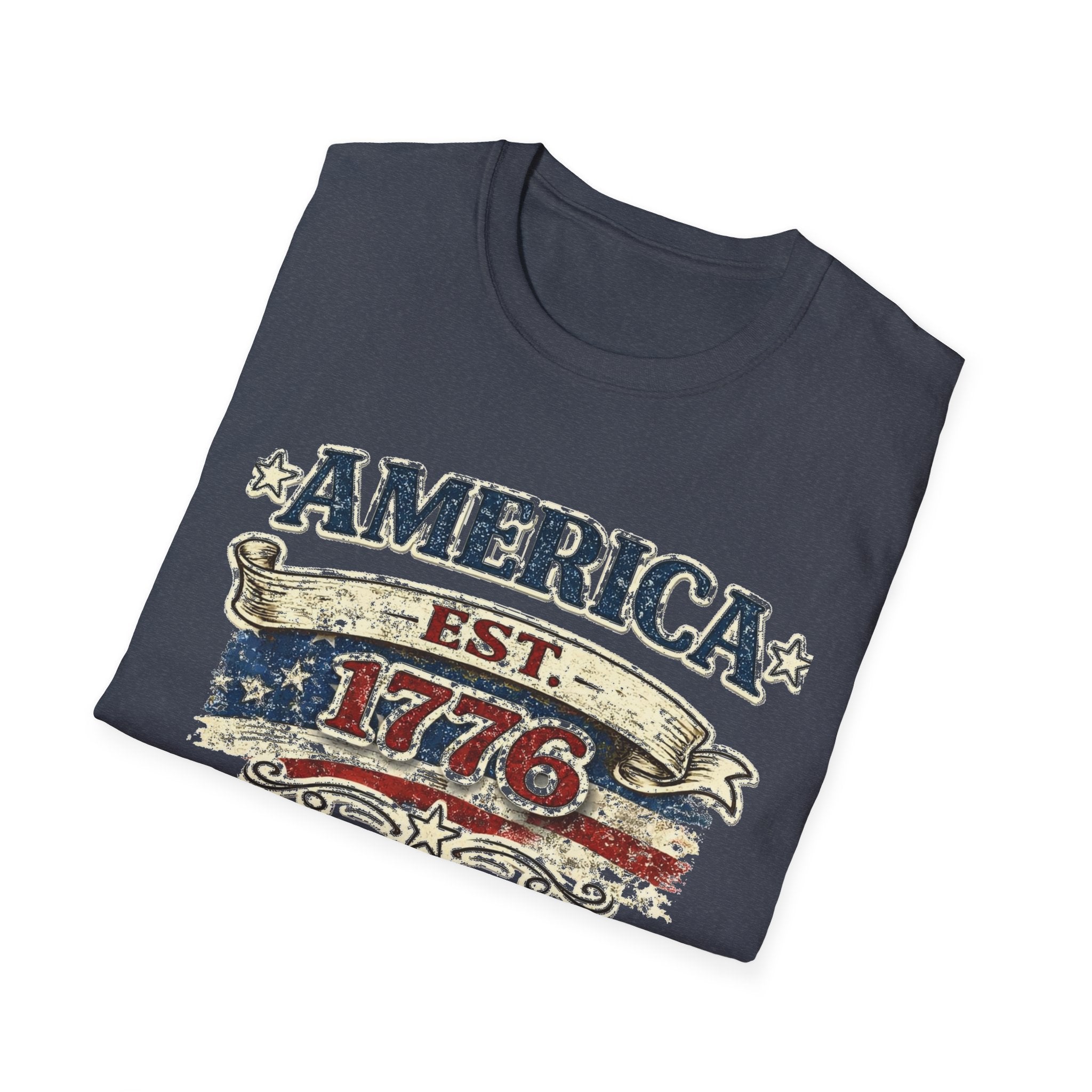 America est 1776 T-Shirt — Vintage Patriotic Tee