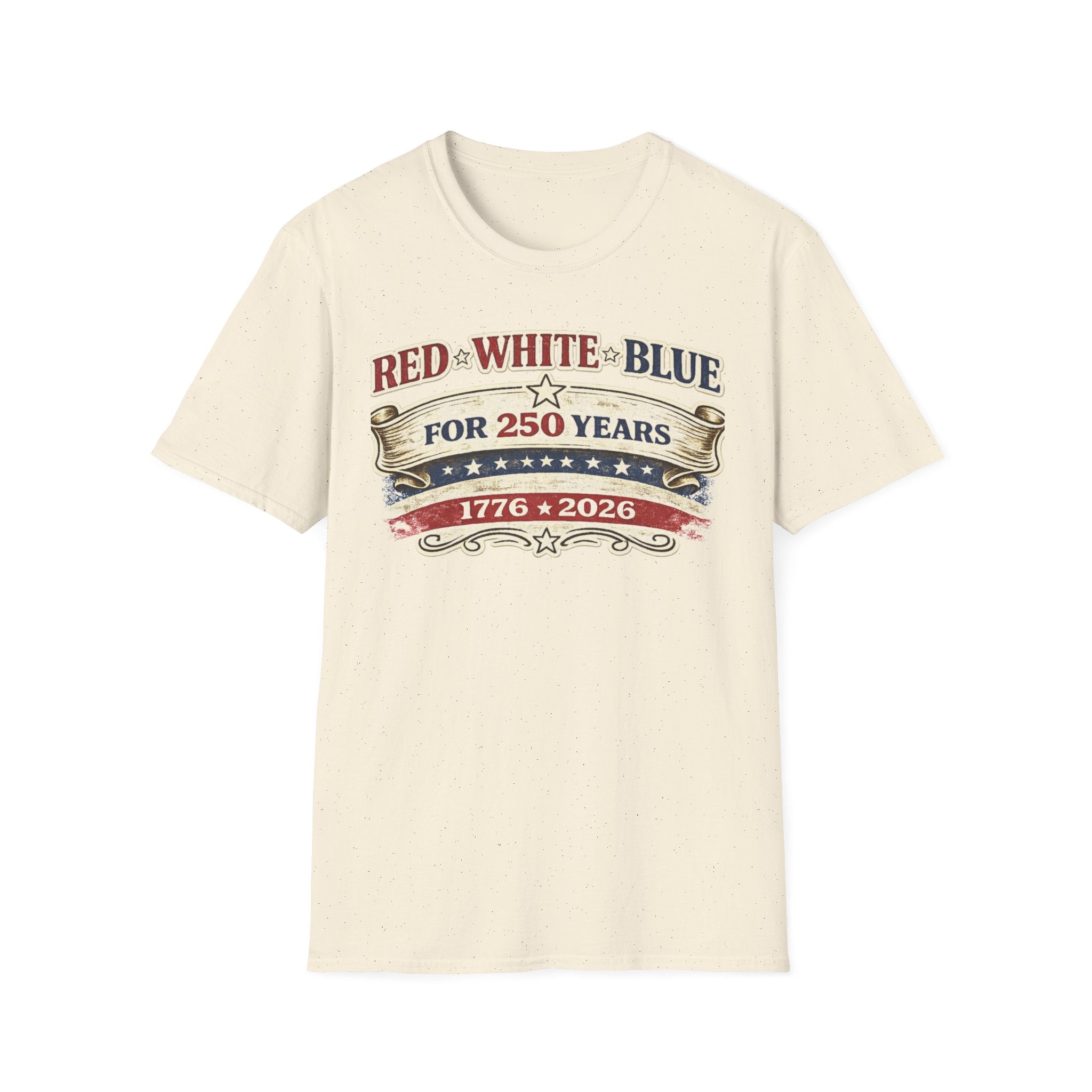 250 Years Red White and Blue T-Shirt — Patriotic Anniversary Tee