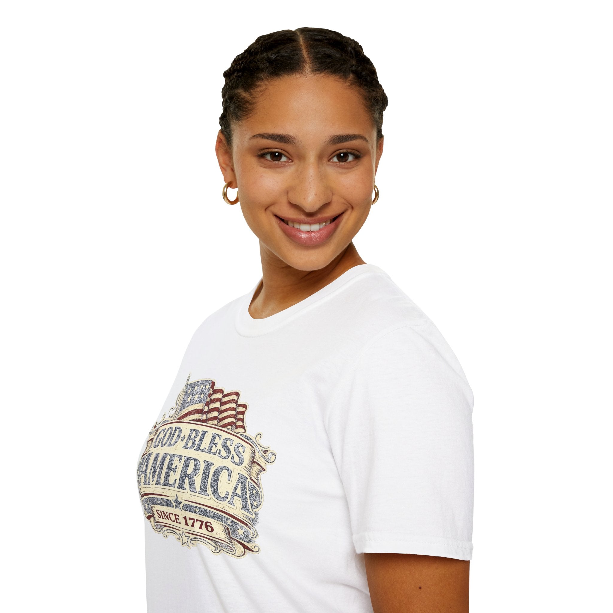 God Bless America T-Shirt – Vintage Flag Patriotic Tee (Since 1776)