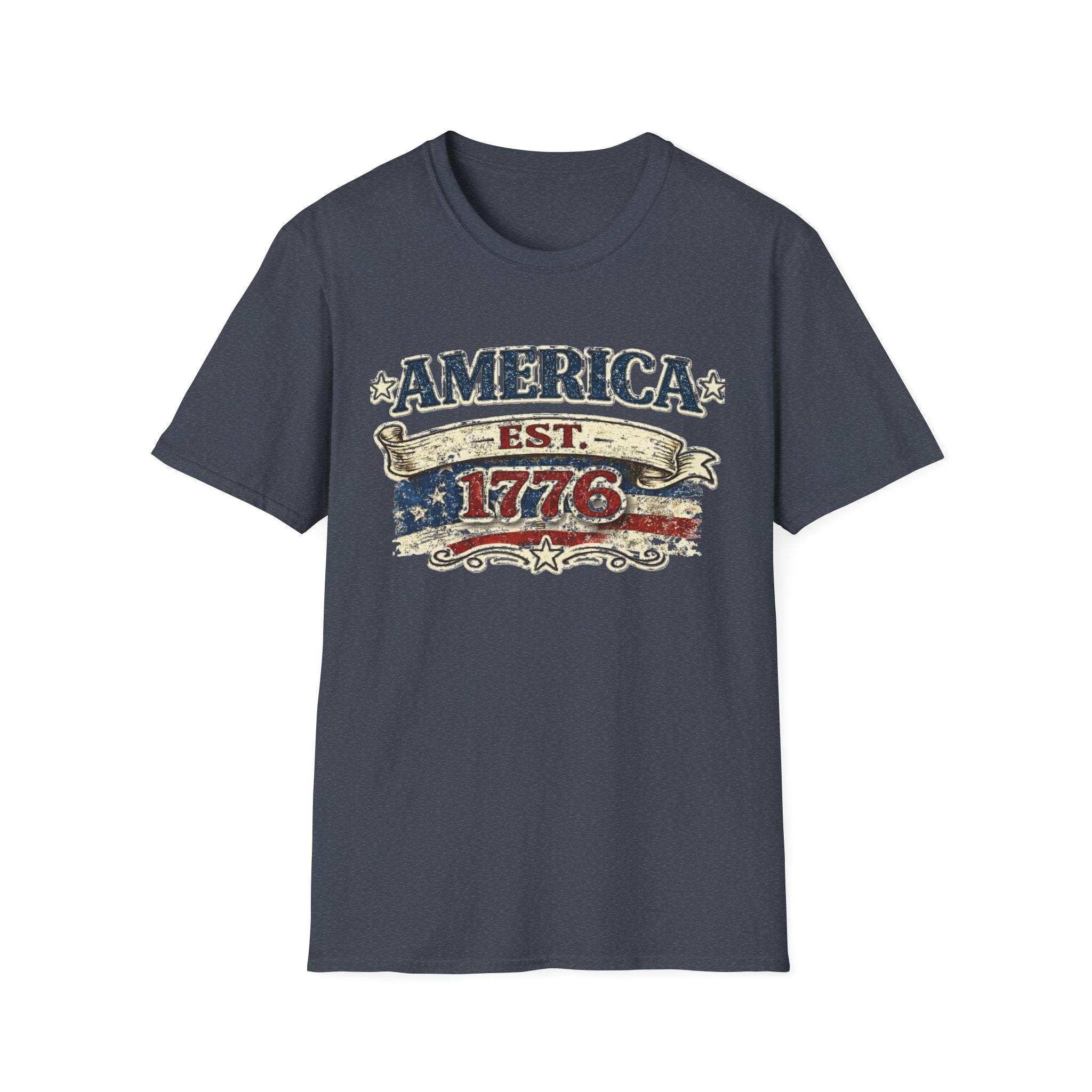 America est 1776 T-Shirt — Vintage Patriotic Tee
