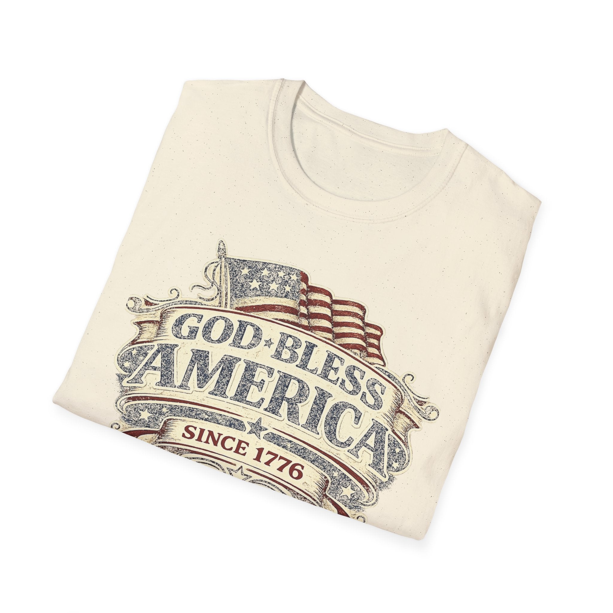 God Bless America T-Shirt – Vintage Flag Patriotic Tee (Since 1776)