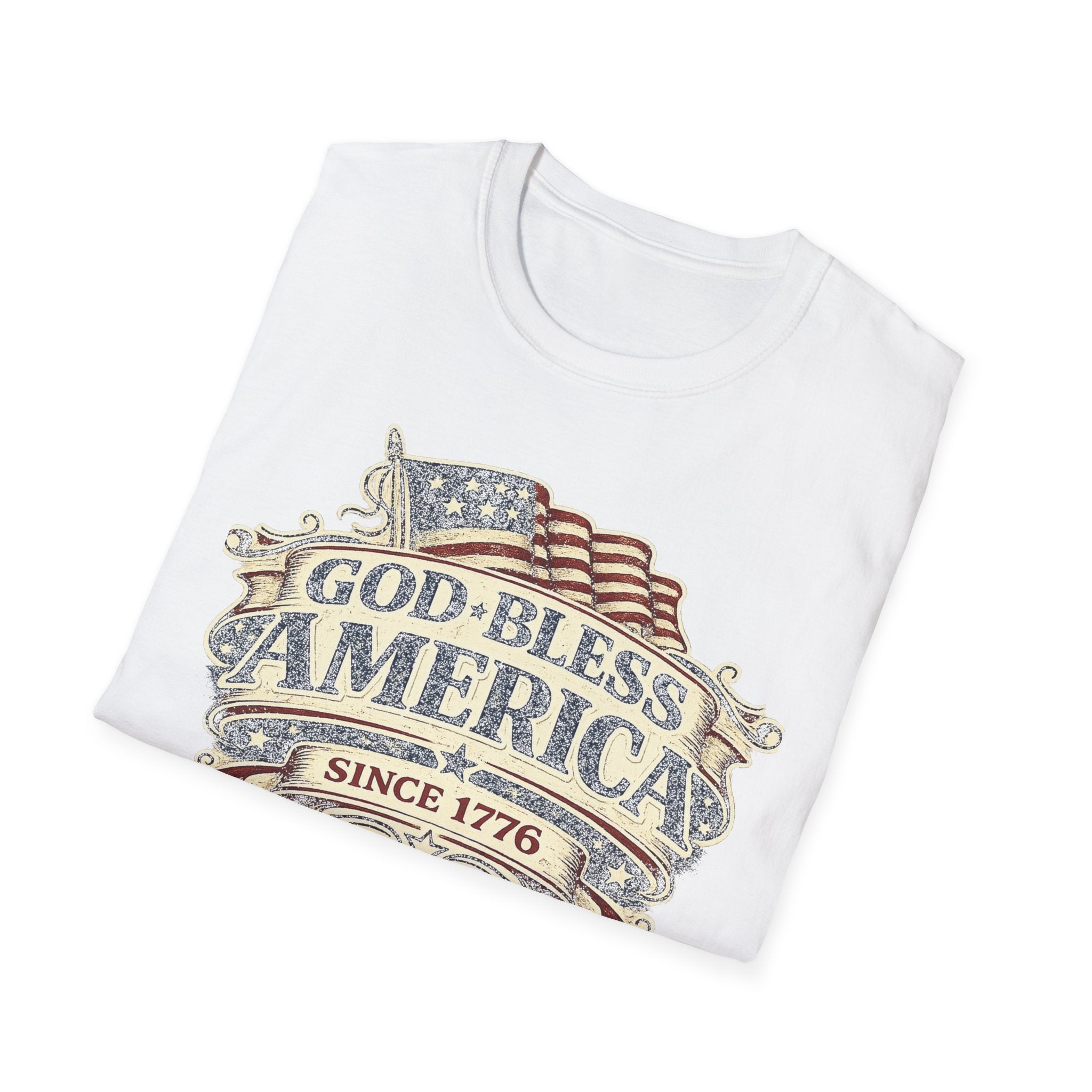 God Bless America T-Shirt – Vintage Flag Patriotic Tee (Since 1776)