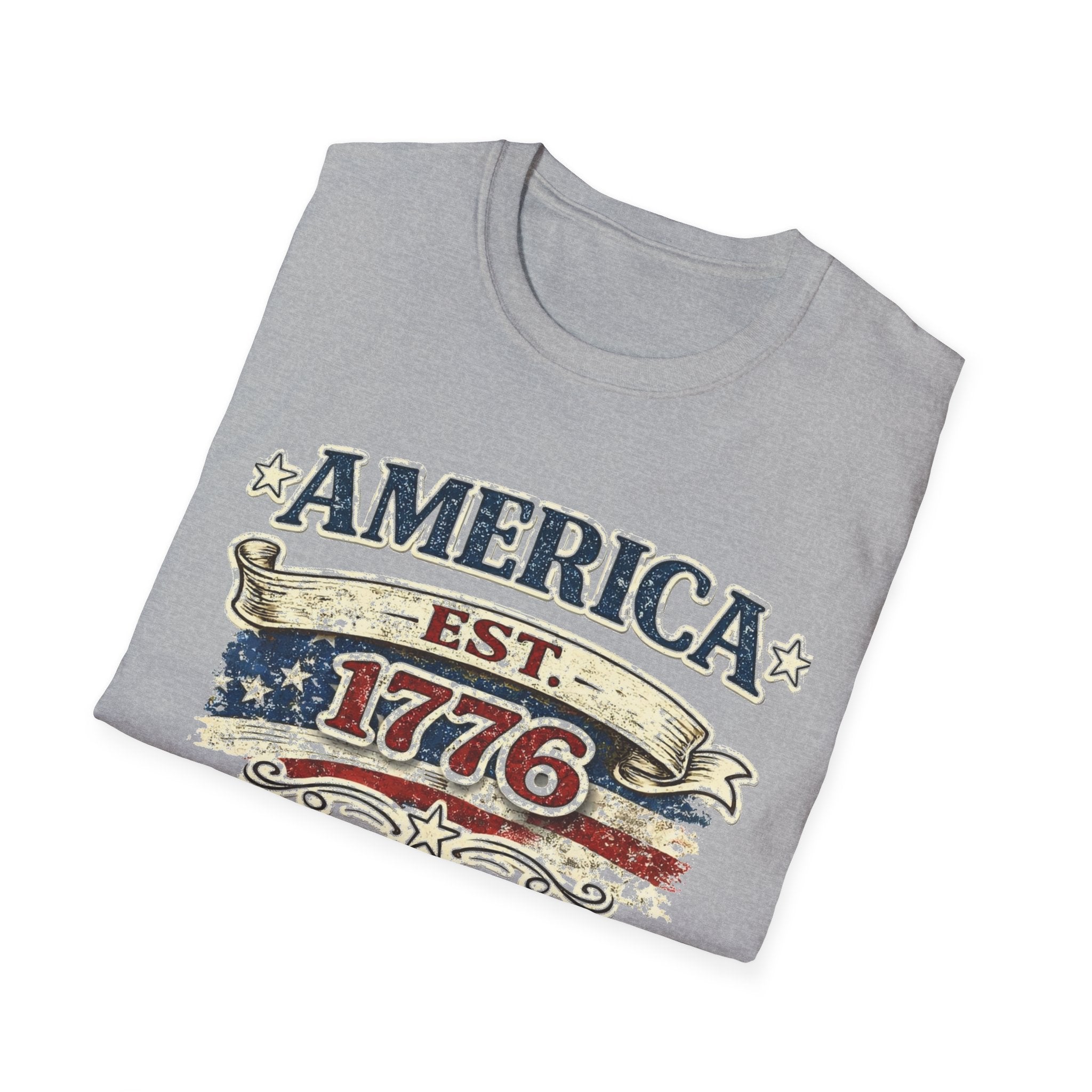 America est 1776 T-Shirt — Vintage Patriotic Tee