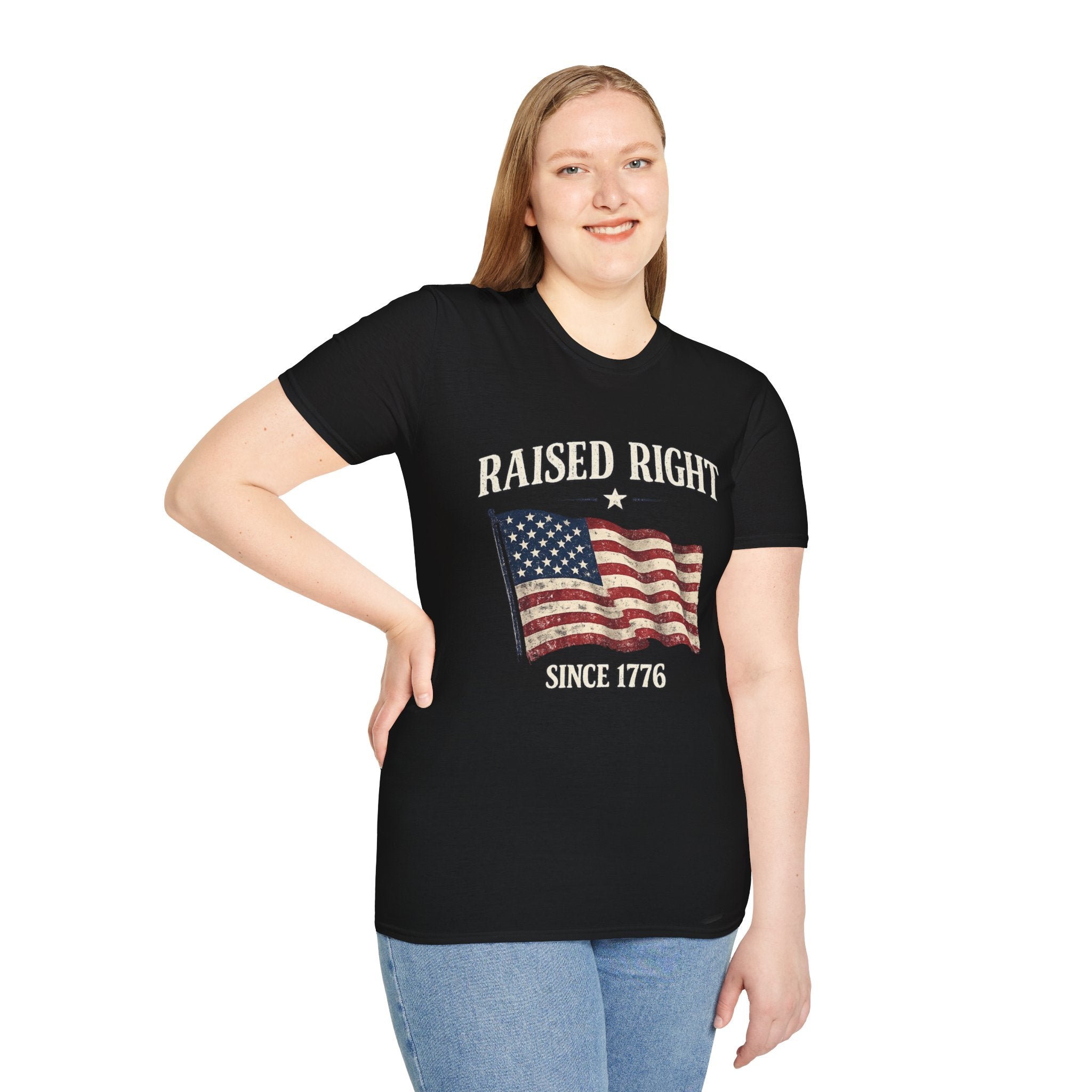 Raised Right Flag T-Shirt — American Flag "Since 1776" Patriotic Tee