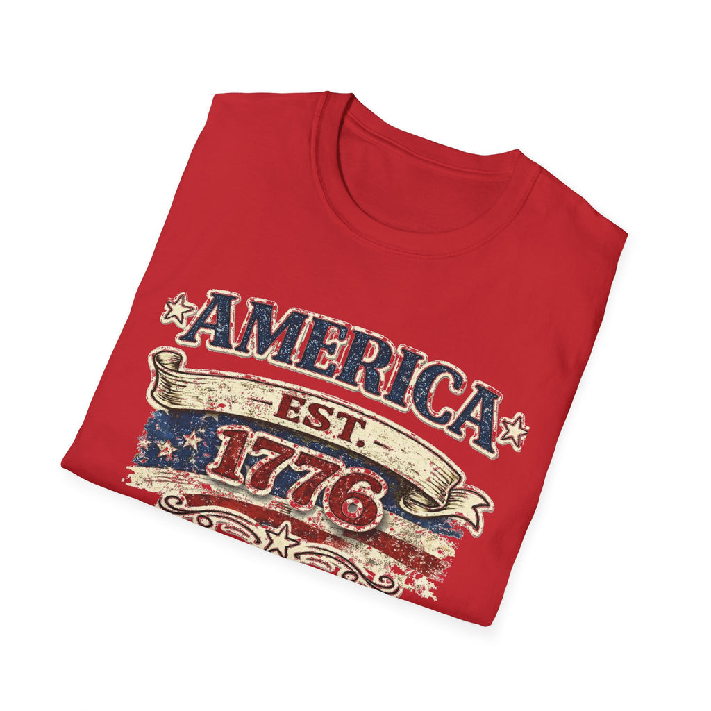 America est 1776 T-Shirt — Vintage Patriotic Tee