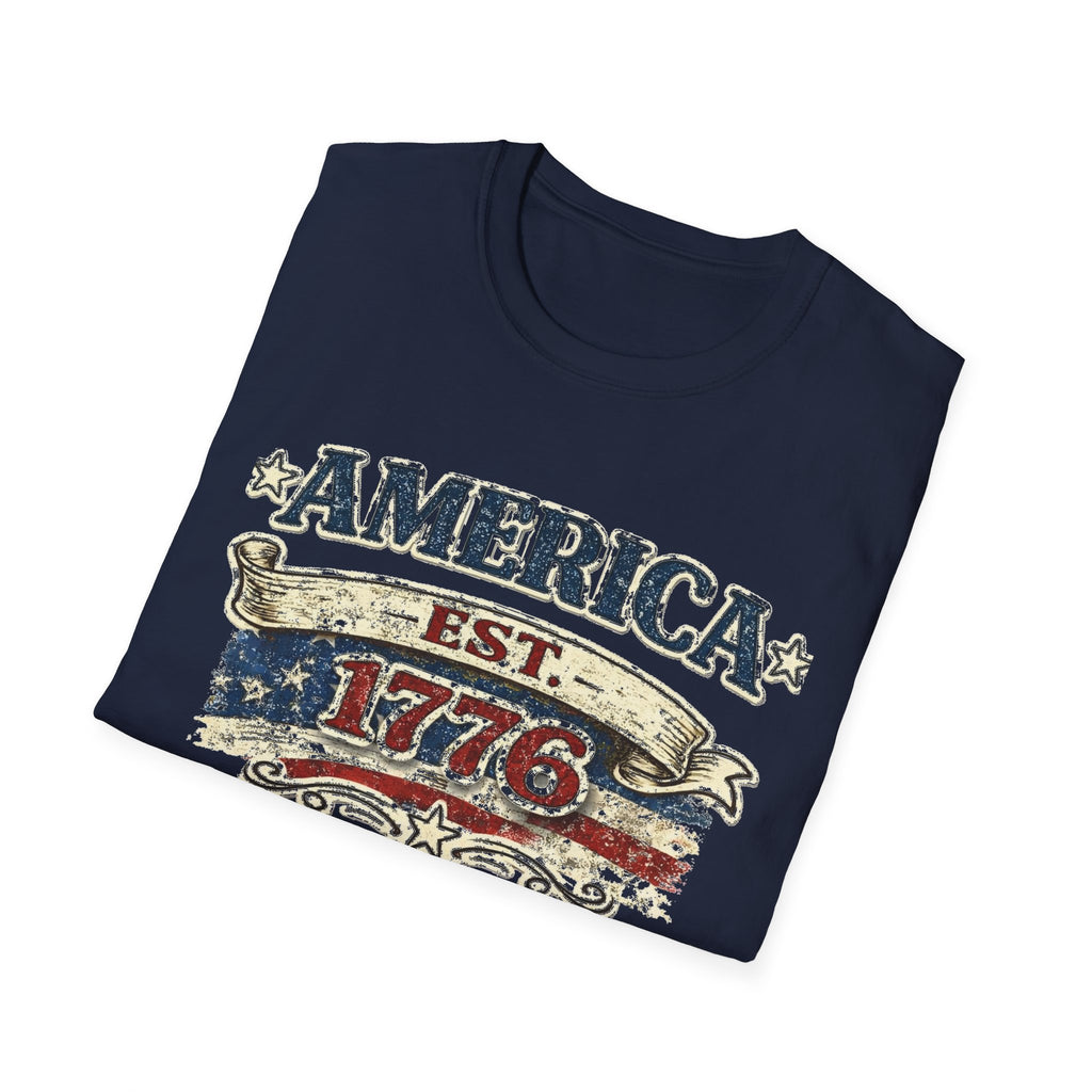 America est 1776 T-Shirt — Vintage Patriotic Tee