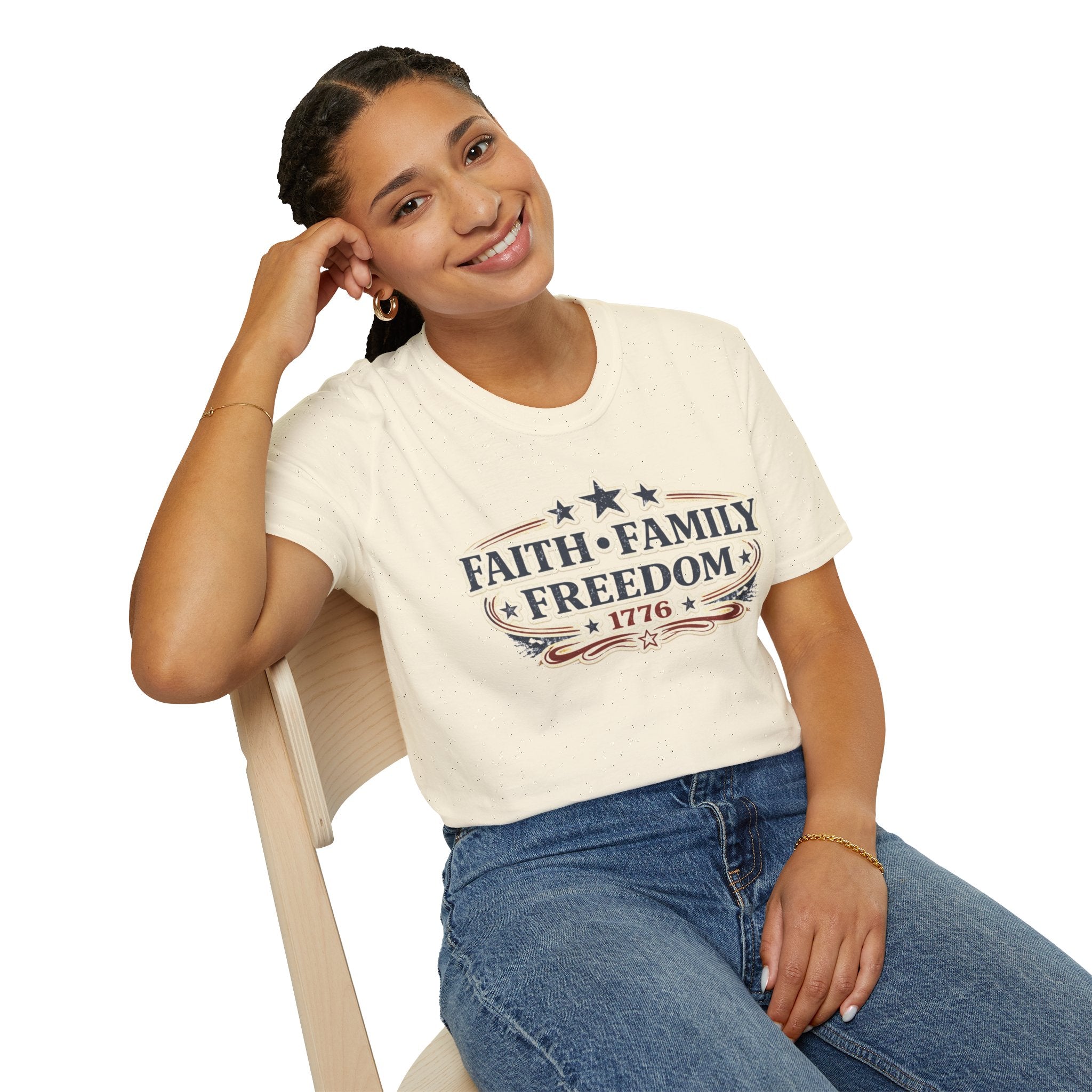 Faith Family Freedom T-Shirt — Patriotic 1776 American Pride Tee
