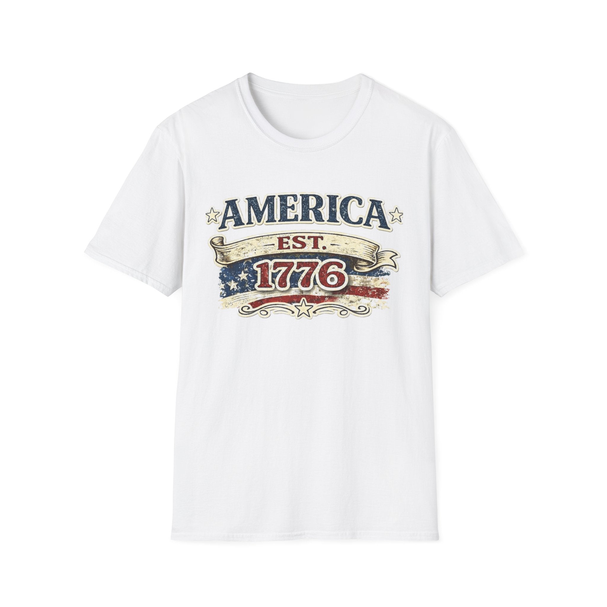 America est 1776 T-Shirt — Vintage Patriotic Tee