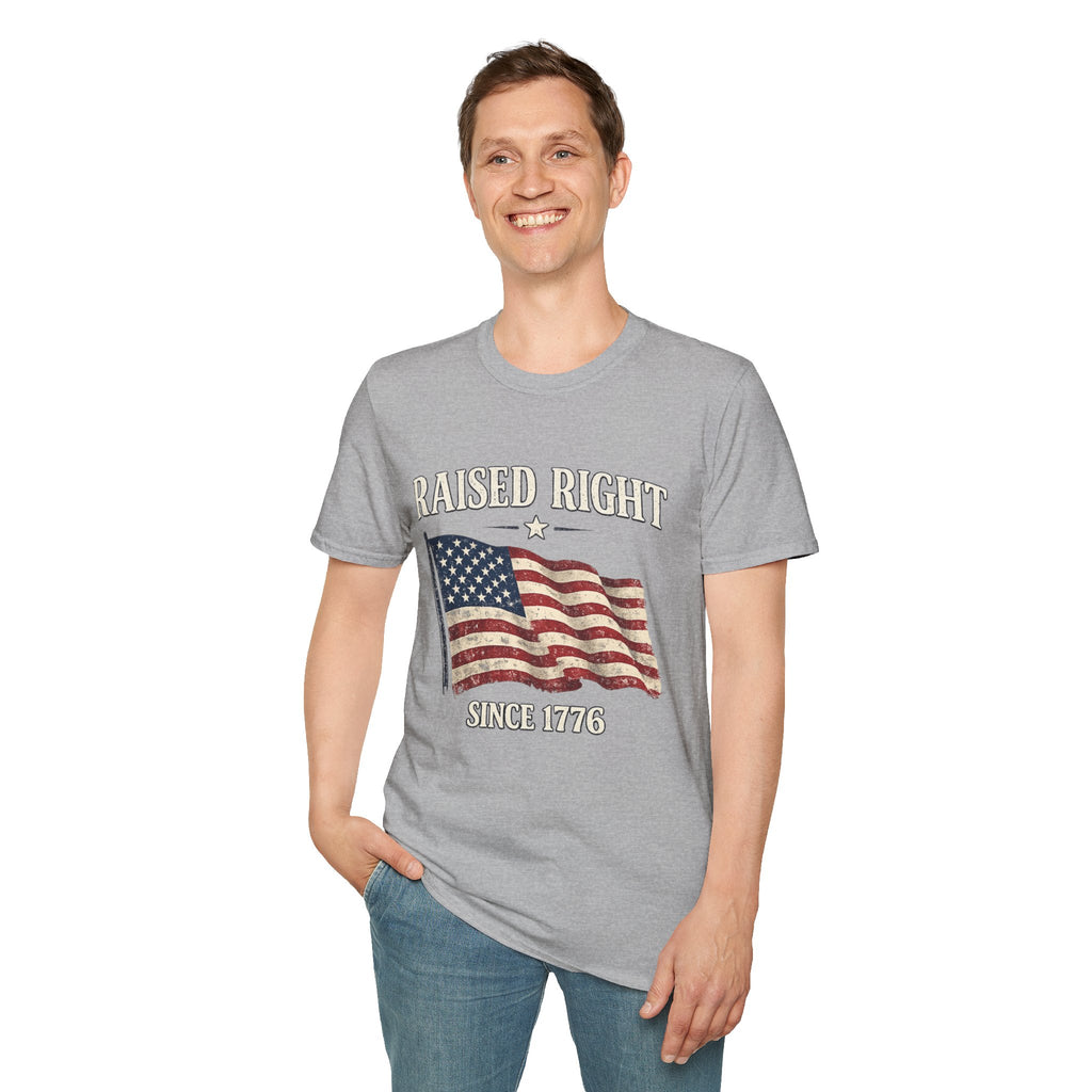 Raised Right Flag T-Shirt — American Flag "Since 1776" Patriotic Tee