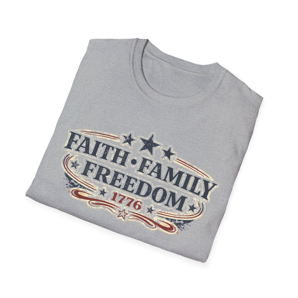 Faith Family Freedom T-Shirt — Patriotic 1776 American Pride Tee