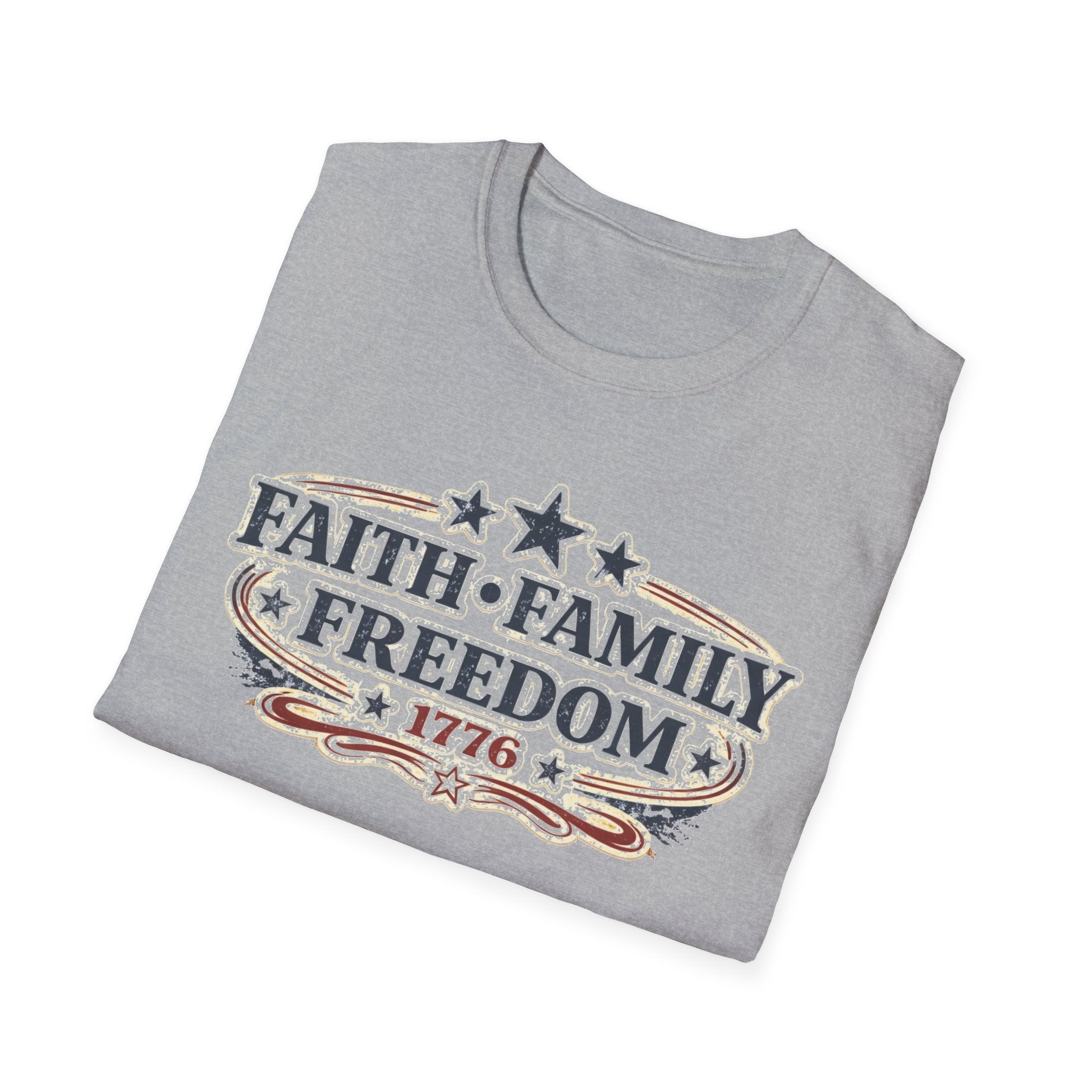 Faith Family Freedom T-Shirt — Patriotic 1776 American Pride Tee