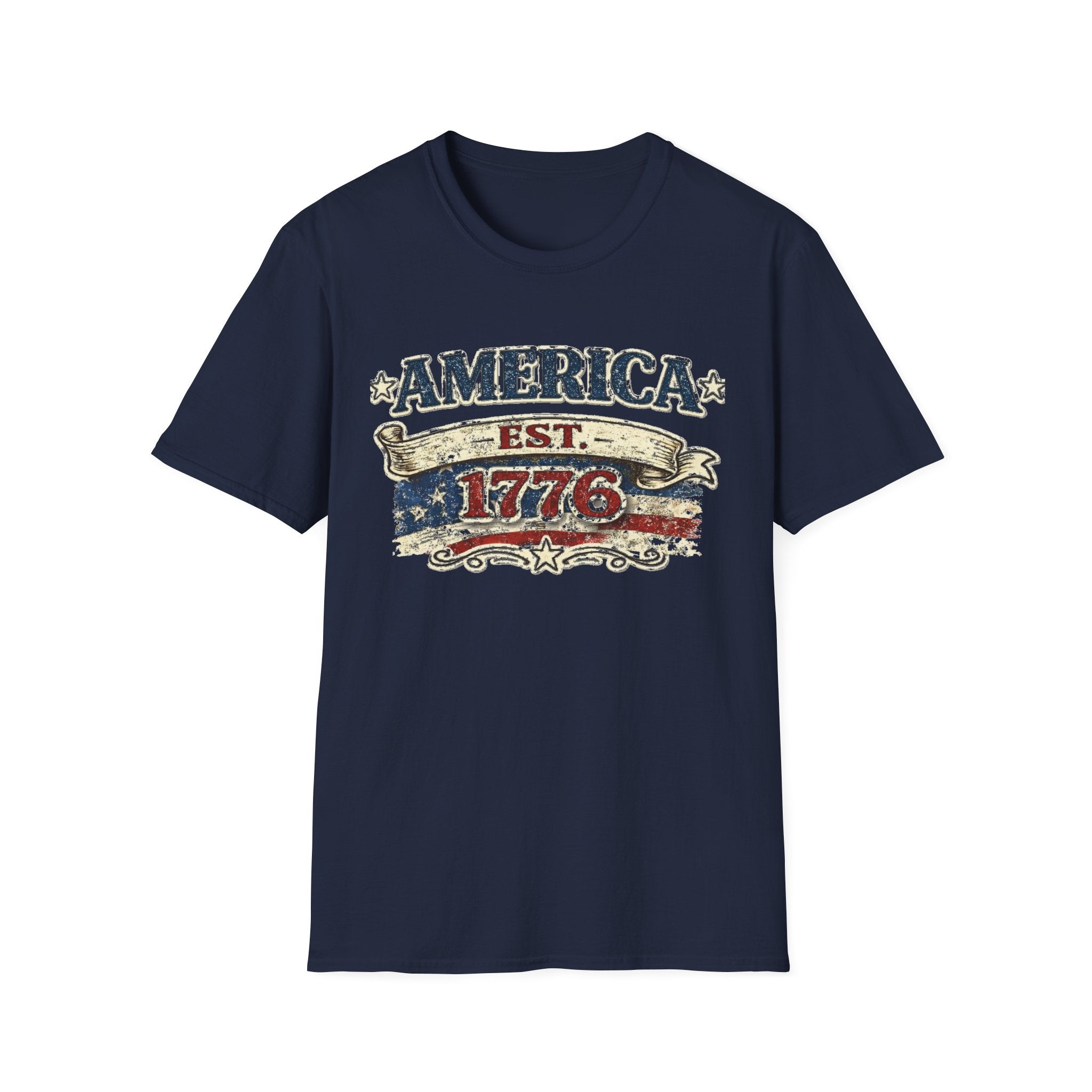America est 1776 T-Shirt — Vintage Patriotic Tee