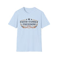 Faith Family Freedom T-Shirt — Patriotic 1776 American Pride Tee