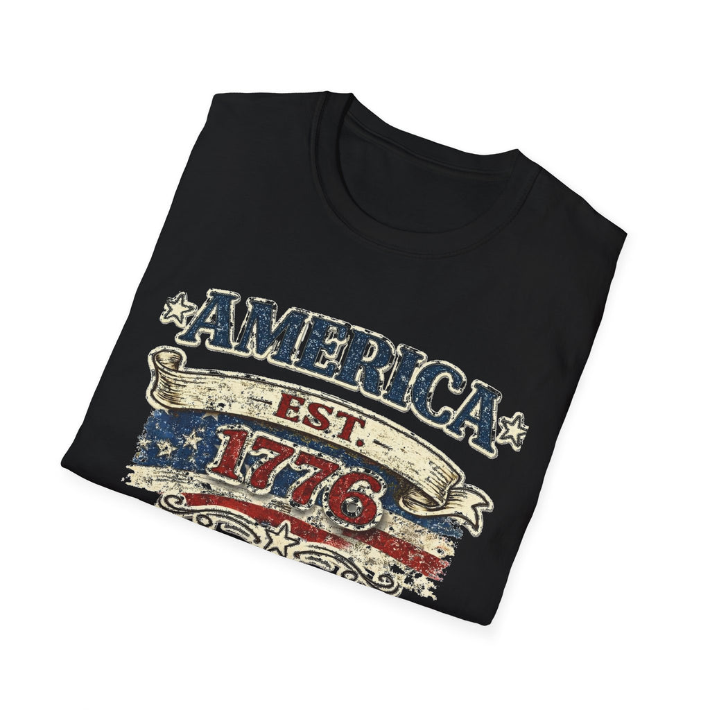 America est 1776 T-Shirt — Vintage Patriotic Tee