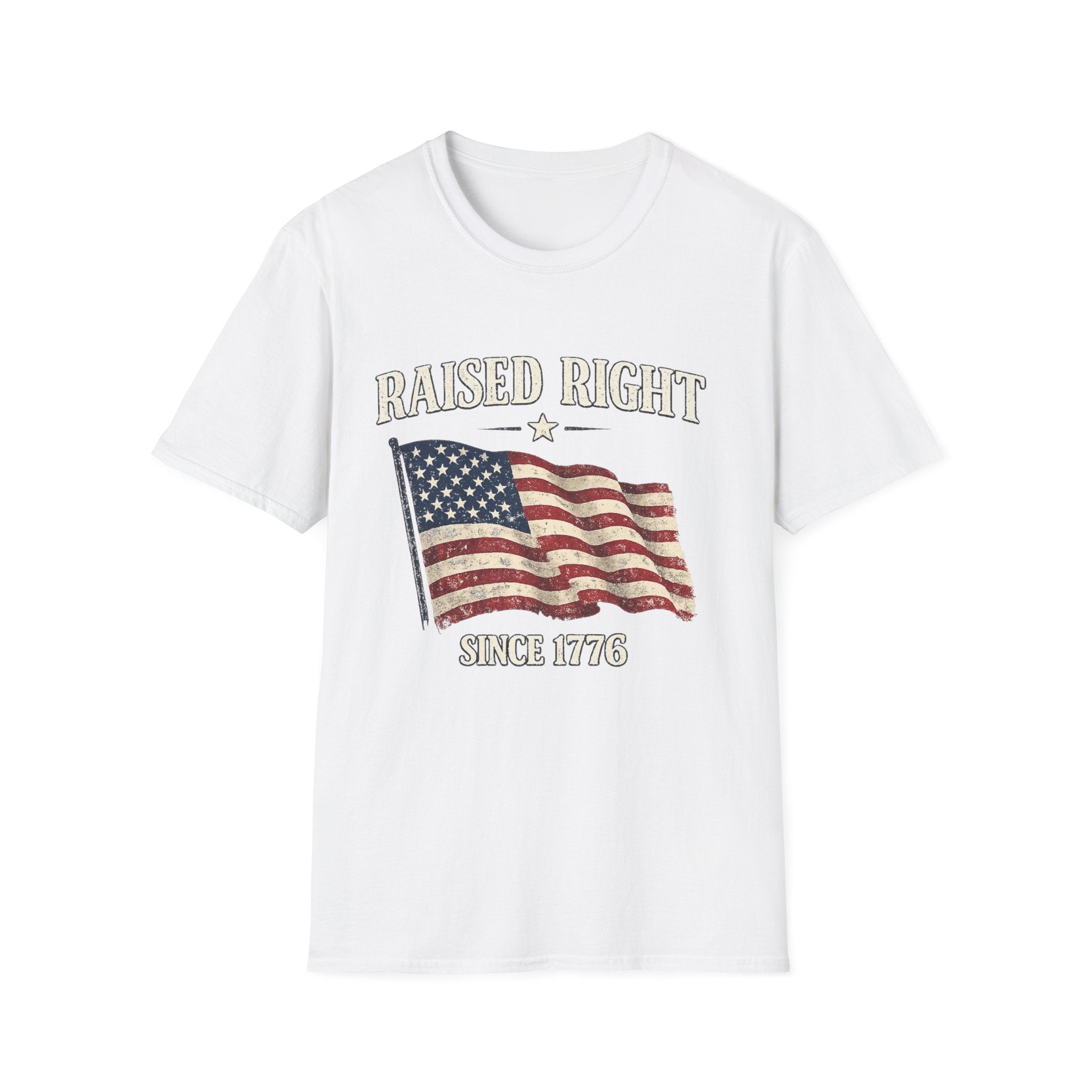 Raised Right Flag T-Shirt — American Flag "Since 1776" Patriotic Tee