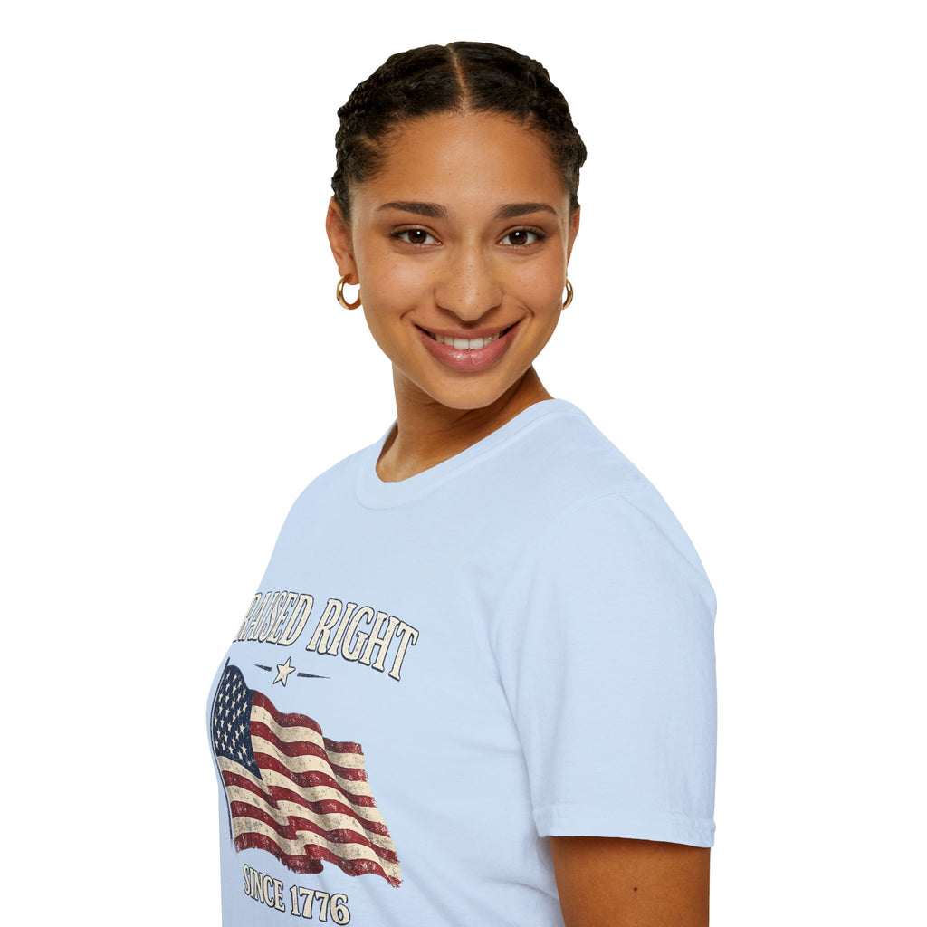 Raised Right Flag T-Shirt — American Flag "Since 1776" Patriotic Tee